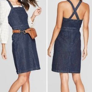 Universal Thread Fitted Denim Overall Dress Sz 4
